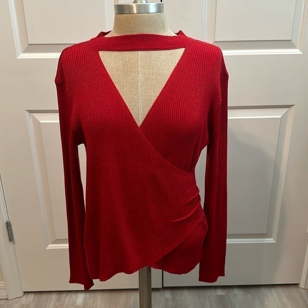 BLUE SOL METALLIC THREAD SWEATER SZ XL CAREER EVERYDAY DATE NIGHT HOLIDAY